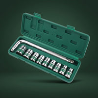 Socket Wrench Kit 1/2-Inch Socket Set with Case Chrome-Finished Tool Set with Sockets for Mechanics, Amateur Mechanics, Automotive Repair, Garage