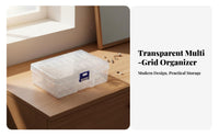 Clear Multi-Grid Storage Case Transparent Design Multi-Grid Storage Box Portable