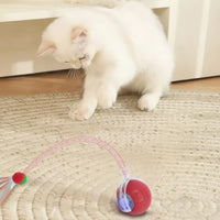 Cat Teaser Toy with Feather Flexible Motorized Cat Toy with Wand Indoor Chasing for Cats, Daily Playtime