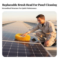 Easy to Replace Solar Panel Cleaning Brush Head High-Density Bristles Solar Panel Cleaning Brush Wear-Resistant Electric Scrubber Roller Head Long-Lasting for Maintenance Personnel, Professional Cleaners, Homeowners, Outdoor, Rooftops, Roofs