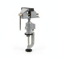 Aluminum Bench Clamp Vise with Drill Stand Adjustable Vise with Drill Holder Rotatable Tool Sturdy for Workbench