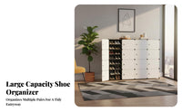 Modular Footwear Storage Unit Multi-Layer Design DIY Assembly Shoe Closet Dustproof Stackable Storage Cubes for Families, Students, Entryway