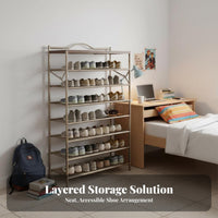Foldable Shoe Rack Installation Multi-Tier Shoe Shelf Easy Assembly for Students, Homeowners, Dorm Room, Small Areas, Apartment