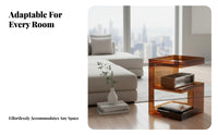With Storage Shelf C-Shaped Side Table Multi-Functional C-Shaped Magazine Table Multifunctional Nightstand Modern Design for Apartment Dwellers, Students, Homeowners, Living Room, Bedroom, Small Spaces, Reception Area
