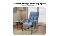 Adjustable Backrest High-Back Reclining Armchair Ergonomic Support Multi-Position Armchair Wide Seat Recliner Solid Frame Construction for Students, Office Workers, Readers, Bedroom, Small Areas, Leisure Time, Reading Nook