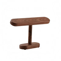 Oval Base T-Shaped Watch Stand Natural Grain Wooden Watch Stand Polished Finish T Shaped Bracelet Holder Rounded Edges