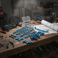 1/14 Scale RC Car Upgrade Set Adjustable Tie Rods Aluminum Shock Absorber System Arm Wear-Resistant kitResistant Metal RC Car Upgrade Kit