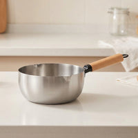 Milk Pan and Stainless Steel Pot with Pouring Spout, Small Saucepan for Induction Hobs and Electric Hobs, Stainless Steel Saucepan, Noodle Pot