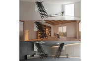 Fold-down Attic Ladder Space-Saving Folding Attic Ladder Compact for Home