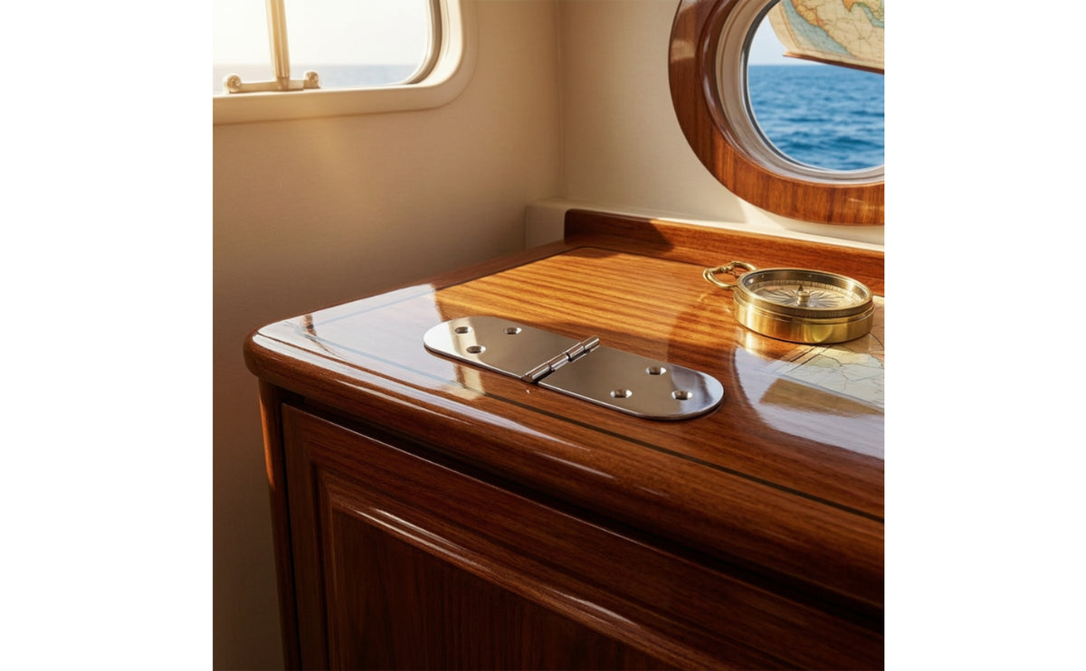 Boat Cabinet Hinge Cast Marine Hinge Polished Hardware for Boat Owners, Yacht Builders, Yachts, Cabinets