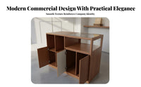 Light Luxury Design Clothing Shop Reception Desk Minimalist Design Boutique Currency Ier Counter Integrated Unit Glass Top Display Cabinet Multi-Functional for Shopkeepers, Business Owners, Receptionists, Boutiques, Checkout Area, Showrooms, Hotel Lobby