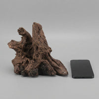 Driftwood Aquarium Cave Decoration, Bark-Textured Resin Ornaments with Hiding Cavity, Freshwater Aquatic Tank Habitat Decor