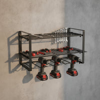 Wall-Mounted Power Tool Organizer 3 Layer Power Tool Organizer Wall Mount Easy Assembly Utility Rack with Shelves for Handymen