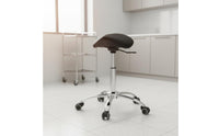 Swivel Saddle Stool Wheeled Ergonomic Saddle Chair Postural Support Height Adjustable Stool for Dentists