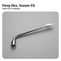 Labor-Saving L-Shaped Tire Wrench Wear-Resistant L-Shaped Lug Wrench High Rotational Force for Mechanics, Roadside Emergency, Auto Shop