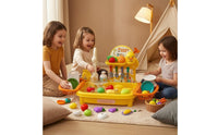 Standing Faucet Running Water Sink Toy Duck Themed Toy Kitchen Sink Detachable Legs Dishwashing Set Yellow