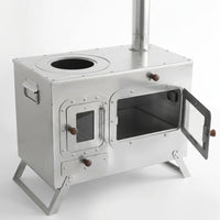 Foldable Rocket Stove for Camping, Wood Stove with Pizza Stone, Portable Camping Cooker for 3-5 People, 50.5x28.5x33cm