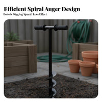 Easy Digging Garden Auger Spiral Drill Bit Heavy Duty Hand Auger Drill Time Saving Manual Post Hole Digger Multi-Purpose for Homeowners, Landscapers, DIY Enthusiasts, Planting, Soil Mixing, Yard, Lawn