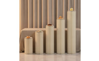 5 Pieces Reusable Foldable Cylinder Pedestal Stand Pleated Dessert Pedestal Column Lightweight Honeycomb Display Stand Clear for Party Hosts, Wedding Planners, Weddings, Birthday Parties