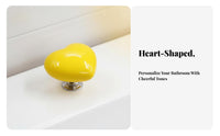 Long Nail-Friendly Heart-Shaped Flush Presser Easy to press Heart-Shaped Flush helper Universal Fit Toilet Accessory With Suction holder for Women, property owners, Restroom