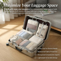 Travel Packing Cubes for Suitcase, 8 Set Waterproof Mesh Luggage Organiser Bags, Airplane Essentials Backpacking Polyester
