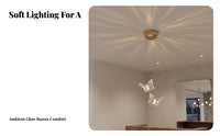 Butterfly Pendant Light Elegant Design Acrylic Butterfly Chandelier Adjustable Height Indoor Lighting for Dining Room, Restaurant, Hair Salon