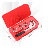 Curved Sink Wrench Serrated Jaw Sink Wrench Repair Tool Interchangeable Heads Aluminum Alloy for Plumbers