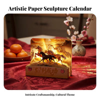Unique Gift Iconic Fortification Tear-Remove Notepad Decorative Ornament 3D Papercraft Calendar Dustproof Acrylic Box for Adults, Home