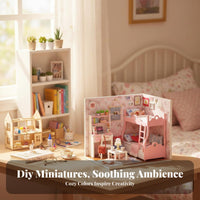DIY Miniature House Kit Realistic Features DIY Miniature Dollhouse Kit Tiny House Assembly Model Highly Detailed Design