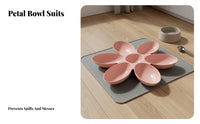 Anti-Tip Design Flower Shaped Pet Bowl Non-Slip Bottom 6-Petal Cat Food Bowl Long-Lasting for Dog Owners, Creature Rescuers, Indoor, Kitchen