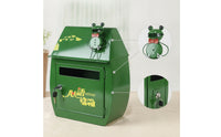 Lockable Frog Mailbox Metal Mailbox with Lock Compact Post Box Secure for Entryway