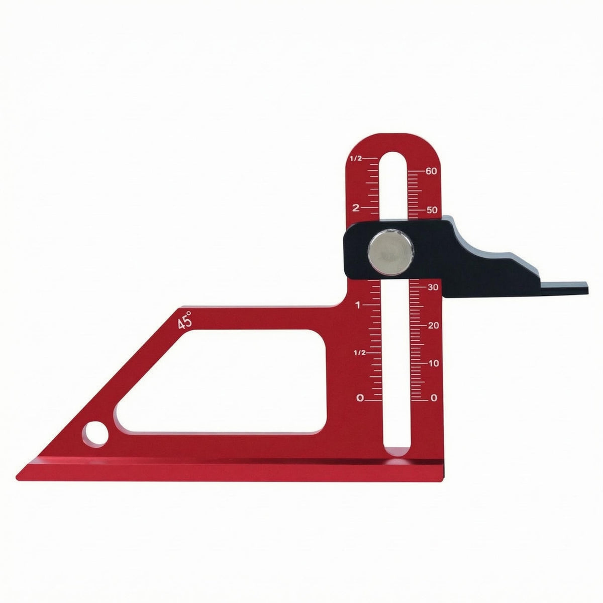 Anodized Woodworking Height Gauge Fine Graduations Table Saw Height Gauge Knurled Knob Shop Tool Triangular Base