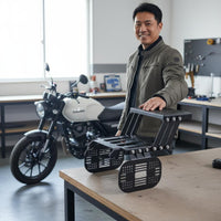 Motorcycle Pannier and Top Luggage-Mount Sturdy Extendable Motorcycle Tail Rack Sliding Rear Luggage Carrier for CC110 Owners, Adventuring