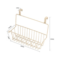 Hanging Basket Rack Coated Metal over the Door Organizer Light Beige