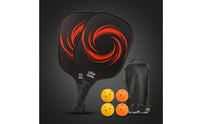 2 Pieces Fiberglass Pickleball Set with Balls 16mm Pickleball Paddles Textured Grip Rackets USAPA Approved for Adults, Beginners, Match Play, Training