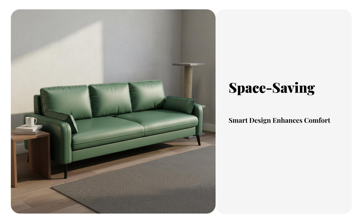 Scratch-Resistant Modern 3-Seater Sofa Easy to Clean Modern Minimalist Sofa Comfy Upholstered 3 Seater Couch Deep Seat for Families, Homeowners, Reception Area, Rental Home, Away Ice, Bedroom