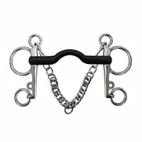 Rubber Wrapped Horse Bit Smooth Surface Rubber Wrapped Stainless Steel Pelham Bit Double Chain Equestrian Gear
