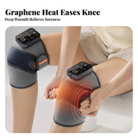 2 Pieces Heating Function Electric Knee Massager Infrared Heat Heated Vibrating Joint Wrap Adjustable Intensity Personal Care Appliance Ergonomic Design for Seniors, Middle-Aged Adults, Athletes, Home, Relaxation, Office, Travel