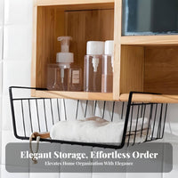 Space-Saving Under Shelf Basket Multi-Purpose Hanging Storage Basket Easy Installation for Students, Office Workers, Kitchen, Closet, Pantry