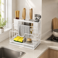 Hygienic Knife Block, Knife and Utensil Holder, Carbon Steel, Modern Countertop Storage, Integrated Block