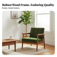 Japanese and design Upholstered Single Sofa sturdy Wood Frame Armchair soft Upholstery Lounge Chair Thick Cushioning for Readers, Adults, home dwellers, Living Room, perusing corner, Bedroom, Home Office