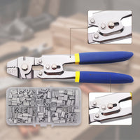 Ratcheting Wire Rope Crimping Pliers High-Leverage Crimping Tool with Sleeves Non-Slip Wire Rope Crimper Long-Lasting for Mechanics, Workshop, Garage