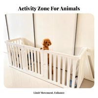 Configurable Shape customizable Puppy Gate Easy Assembly Dog Playpen Secure Door Latch Pet Fence Foldable Design for Indoors, Indoor, Living Room, Hallway