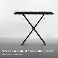 Foldable X shaped Keyboard Stand Anti-Slip Feet X shaped Keyboard Stand Heavy Duty Portable Digital Piano Holder for Artists, Kids, Practice Room, Studio, Home