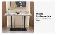 Light Luxury aesthetic Narrow Console Table Modern Design Slim Console Stand Space-Saving Accent Furniture adaptable Use for Apartment Dwellers, Homeowners, Interior Designers, Entryway, Corridor, Living Room, Small Spaces