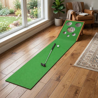 Foldable Golf Chipping and Putting Practice Practice Aid Portable Golf Putting Mat with Adjustable Slope Indoor Premium for Golfers, Home, Office, Garage