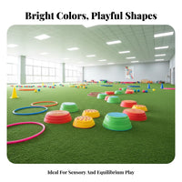 Colorful Balance Stepping Stones Indoor and Outdoor Use Kids Stepping Stones Anti-Slip Sensory Balance Beam Set Open Combination for Children, Preschoolers, Toddlers, Kindergarten, Preschool, Daycare, Playroom