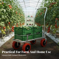 Harvesting Transport Trolley Versatile Foldable Utility Cart Wide Wheels Folding Base Cart for Farmers, Gardeners, Greenhouse, Orchard, Garden