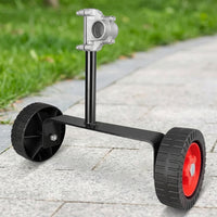 Adjustable Mower Auxiliary Wheel Bracket Universal Grass Trimmer Wheel Assembly Stable Sturdy for Yard Maintenance