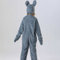 Soft Hare Jumpsuit Hooded Design Kids Hare Costume 4-Piece Set Full Body Bunny Costume for Girls, Boys, Halloween, Performance, Cosplay